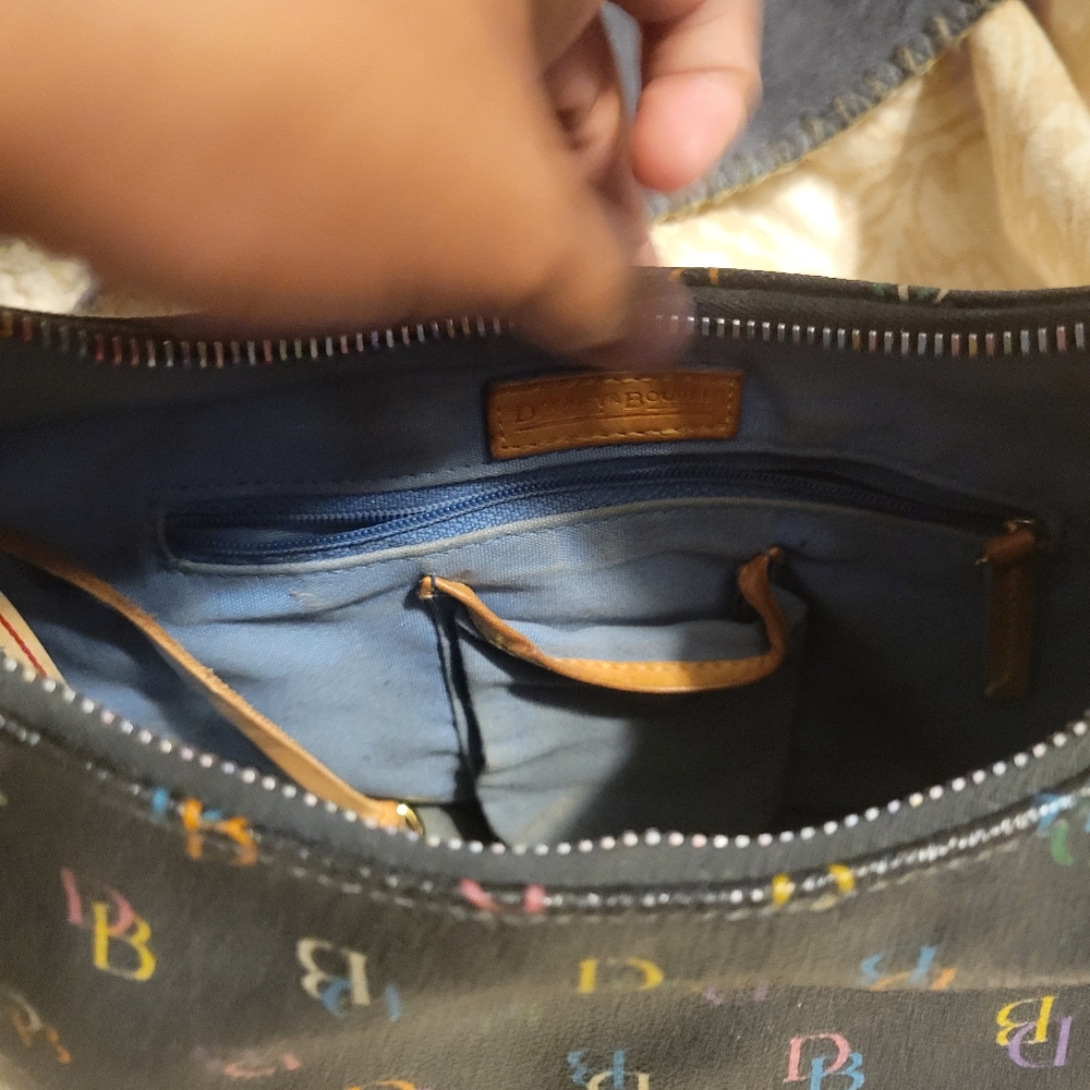 Dooney & Bourke Vintage Multicolor Mongrammed Signature Baguette Bag Tote Purse. - Picture 4 of 9